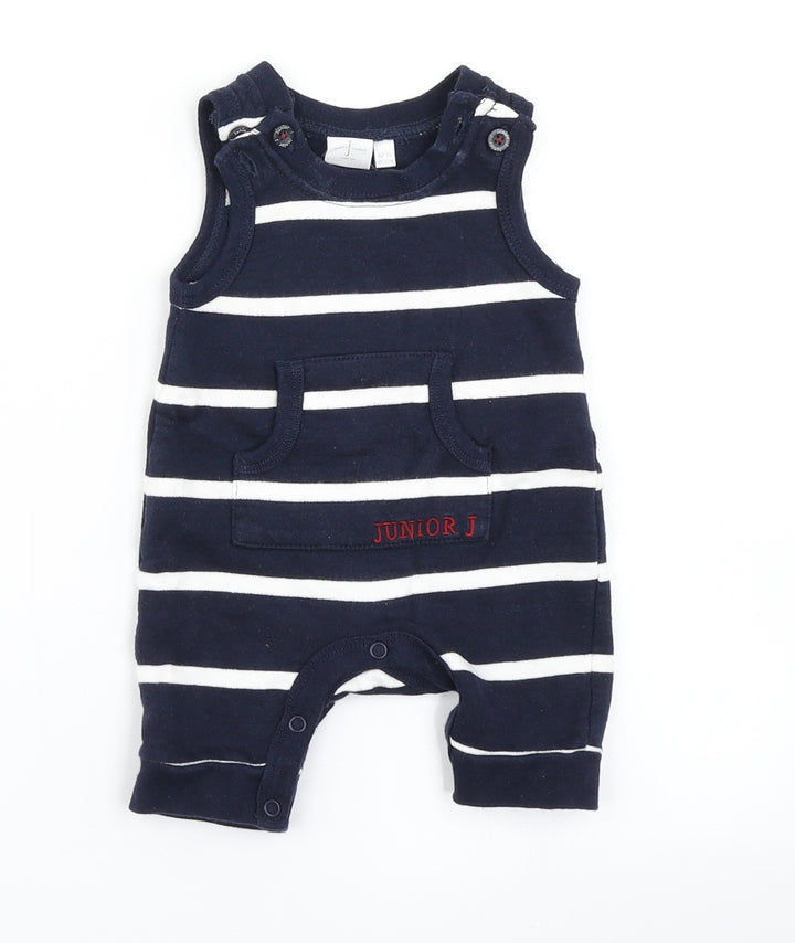Junior J Boys Blue Striped Dungaree One-Piece Size Newborn