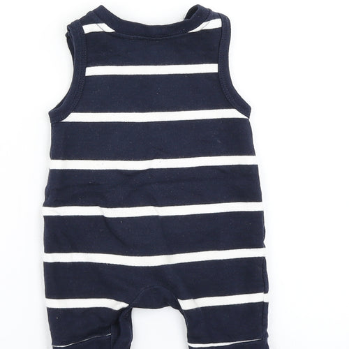 Junior J Boys Blue Striped  Dungaree One-Piece Size Newborn