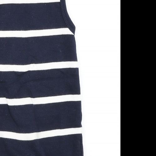 Junior J Boys Blue Striped  Dungaree One-Piece Size Newborn