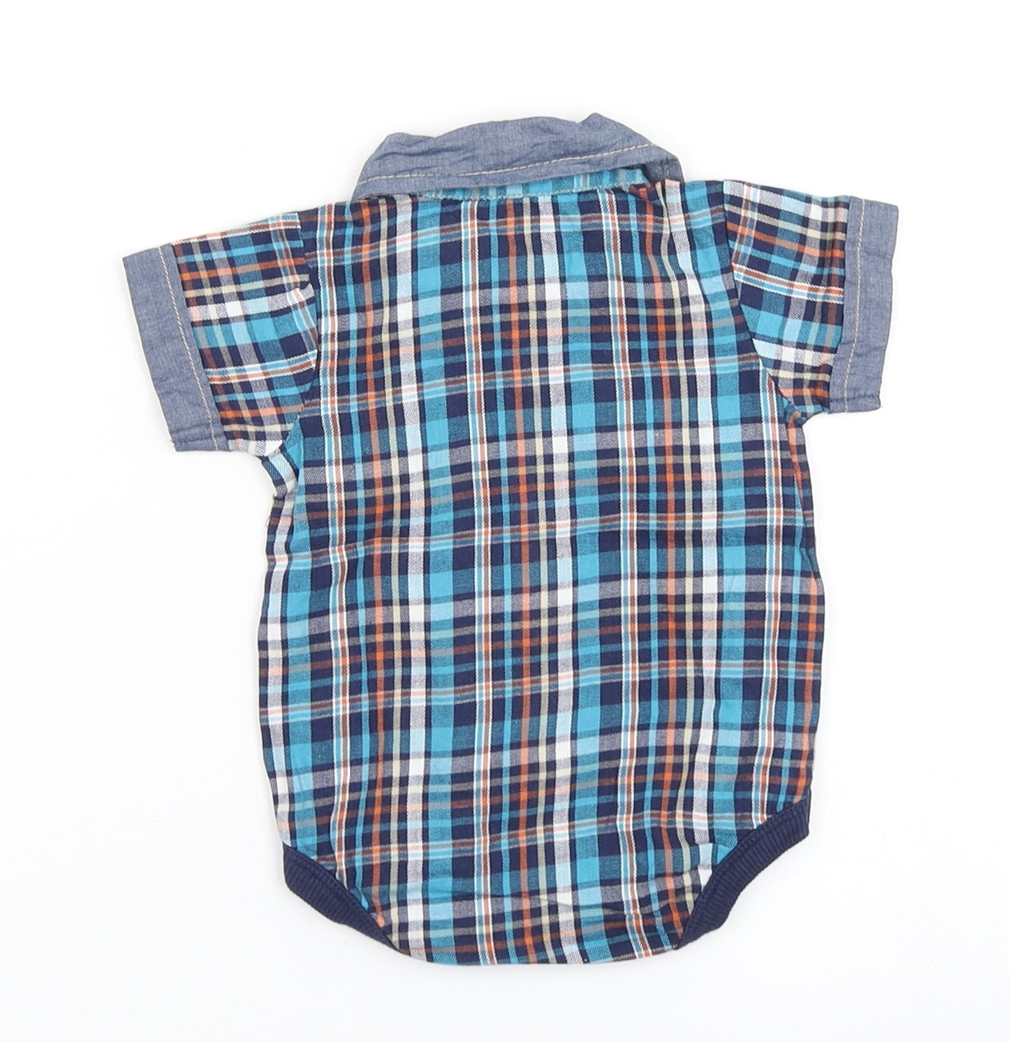 Matalan Boys Blue Plaid  Basic Button-Up Size Newborn