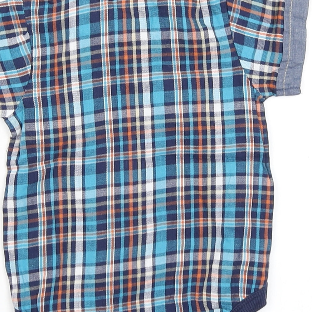 Matalan Boys Blue Plaid  Basic Button-Up Size Newborn