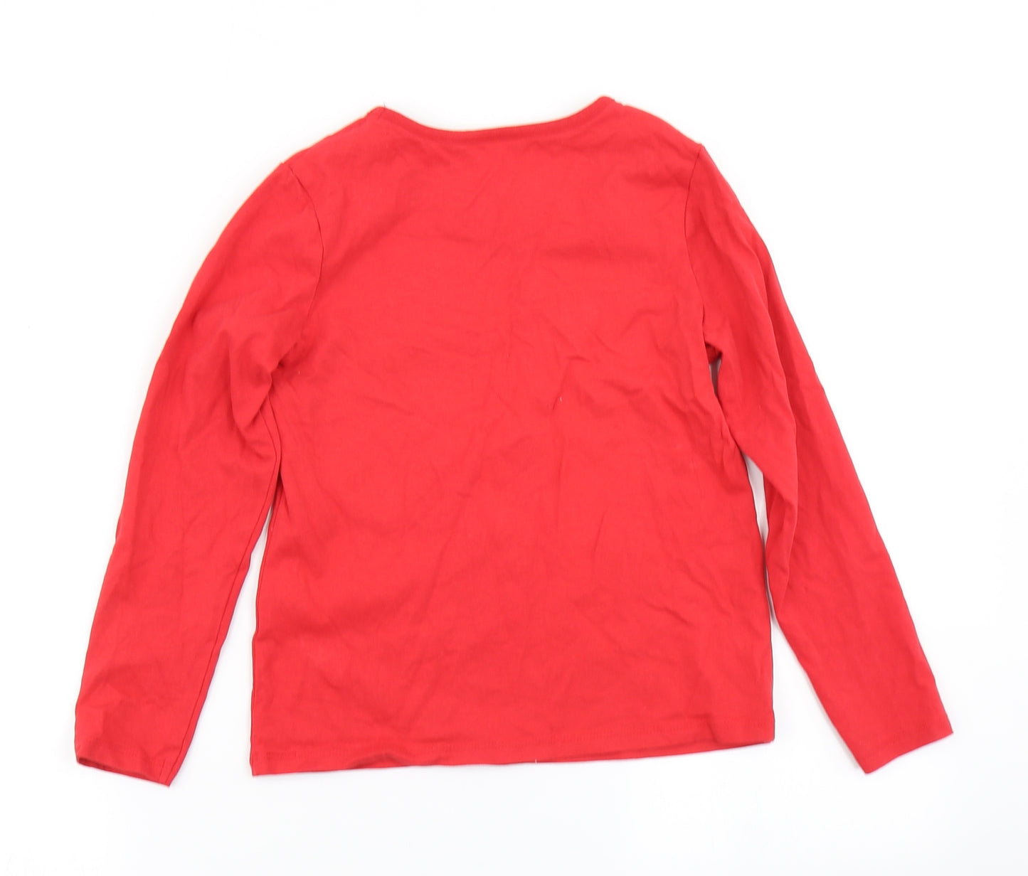 George Girls Red   Basic T-Shirt Size 8-9 Years