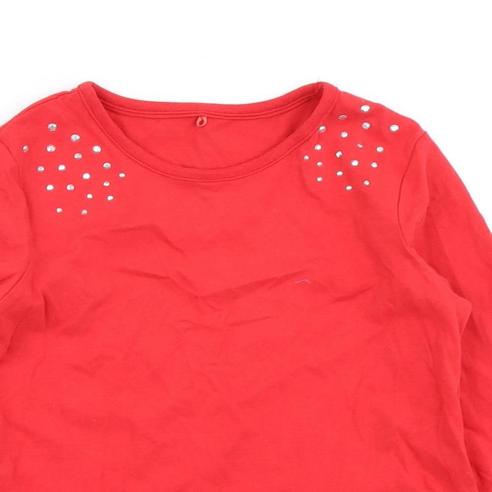 George Girls Red   Basic T-Shirt Size 8-9 Years