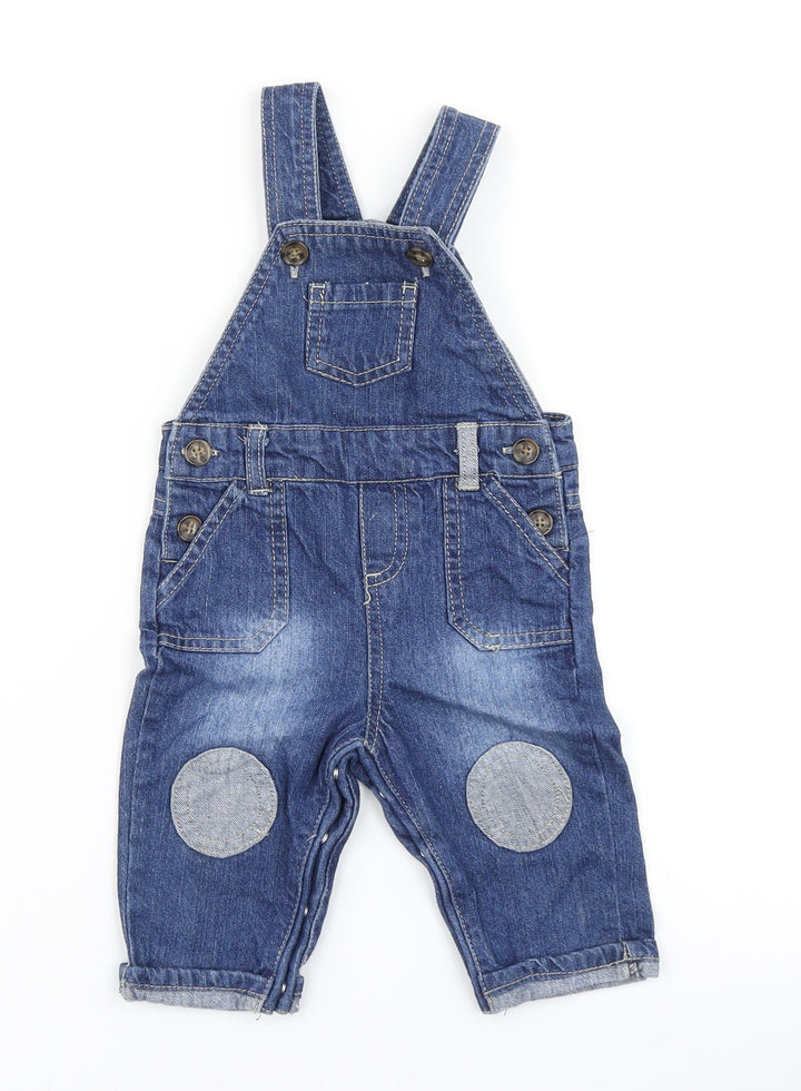 Earlydays Boys Blue  Denim Dungaree One-Piece Size 3-6 Months