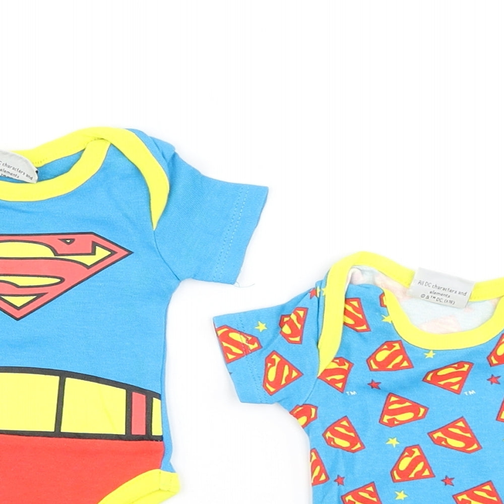 DC Comics Boys Blue   Layette Set Outfit/Set Size Newborn  - Superman