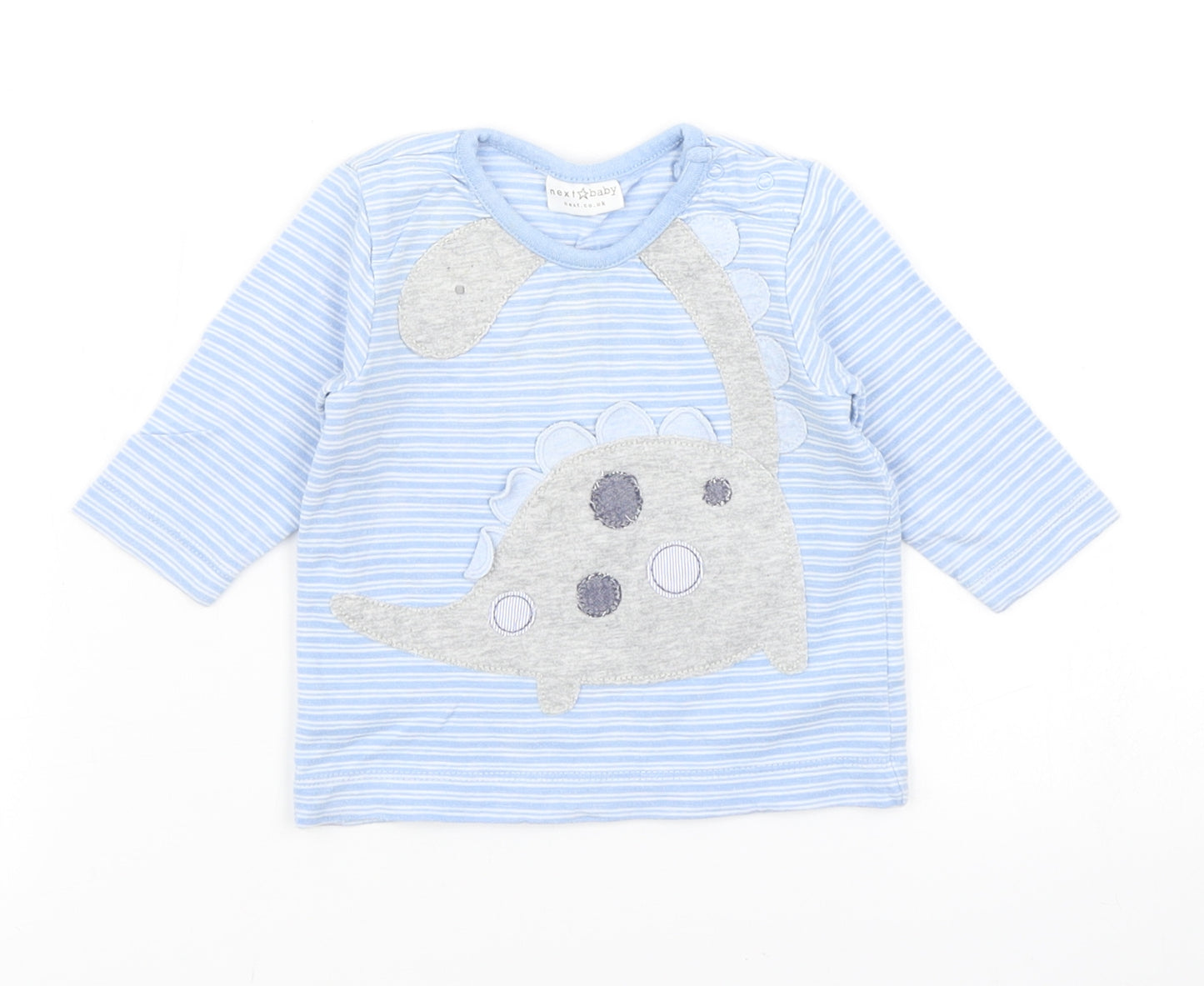 NEXT Boys Blue Striped  Basic T-Shirt Size 0-3 Months  - Dinosaur