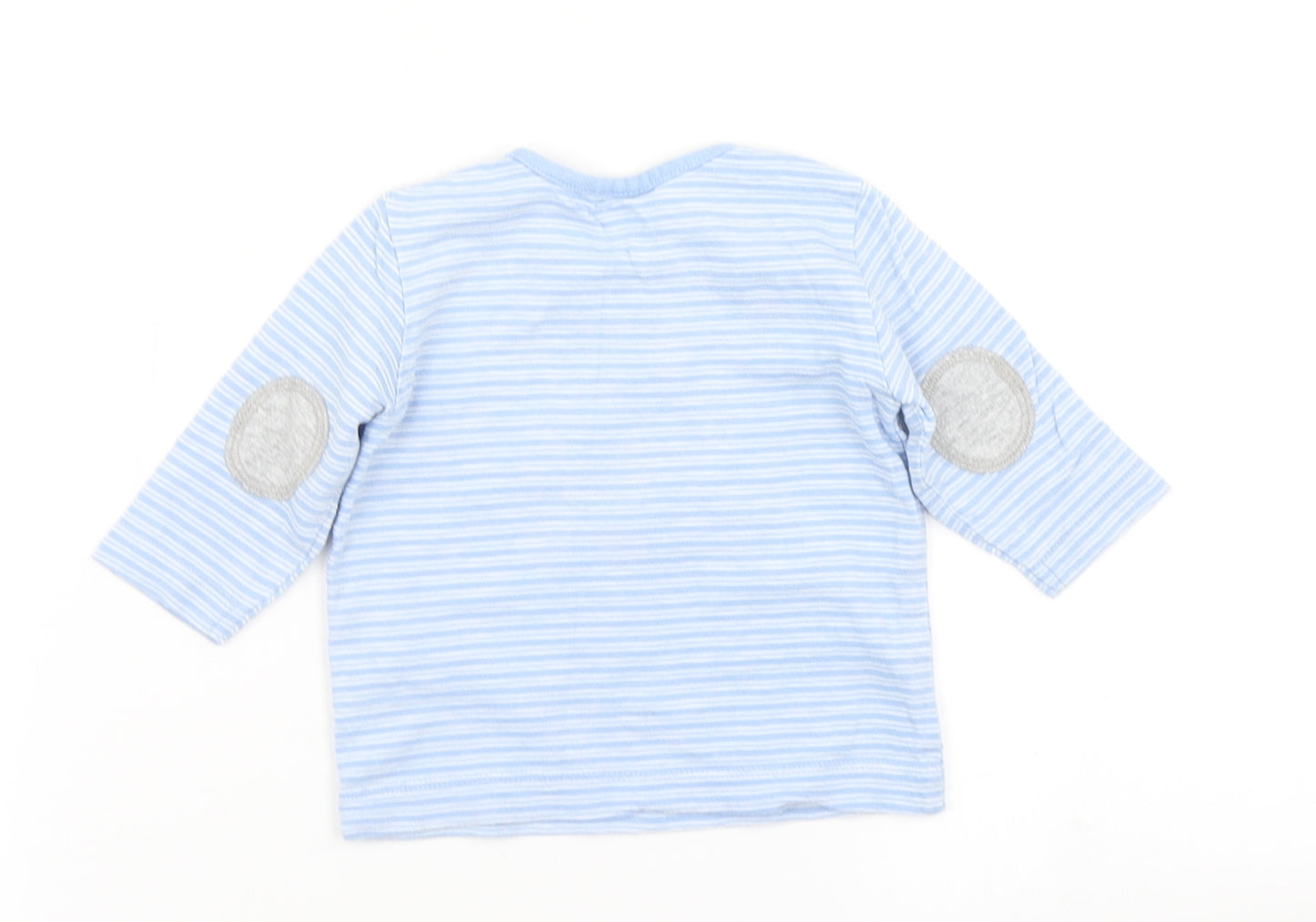 NEXT Boys Blue Striped  Basic T-Shirt Size 0-3 Months  - Dinosaur