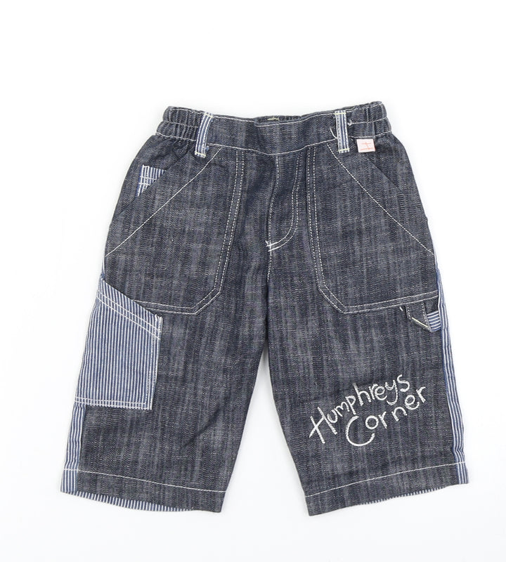 Mothercare Boys Blue Striped Denim Cargo Jeans Size 3-6 Months