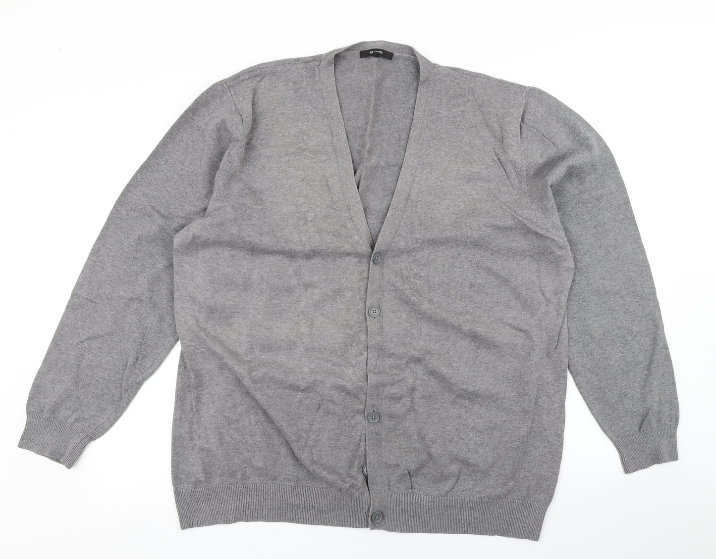 George Mens Grey  Knit Cardigan Jumper Size XL