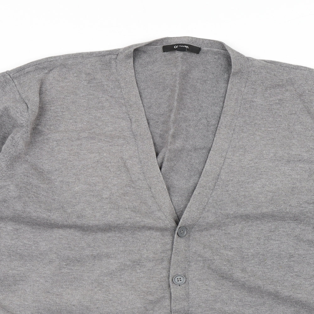 George Mens Grey  Knit Cardigan Jumper Size XL