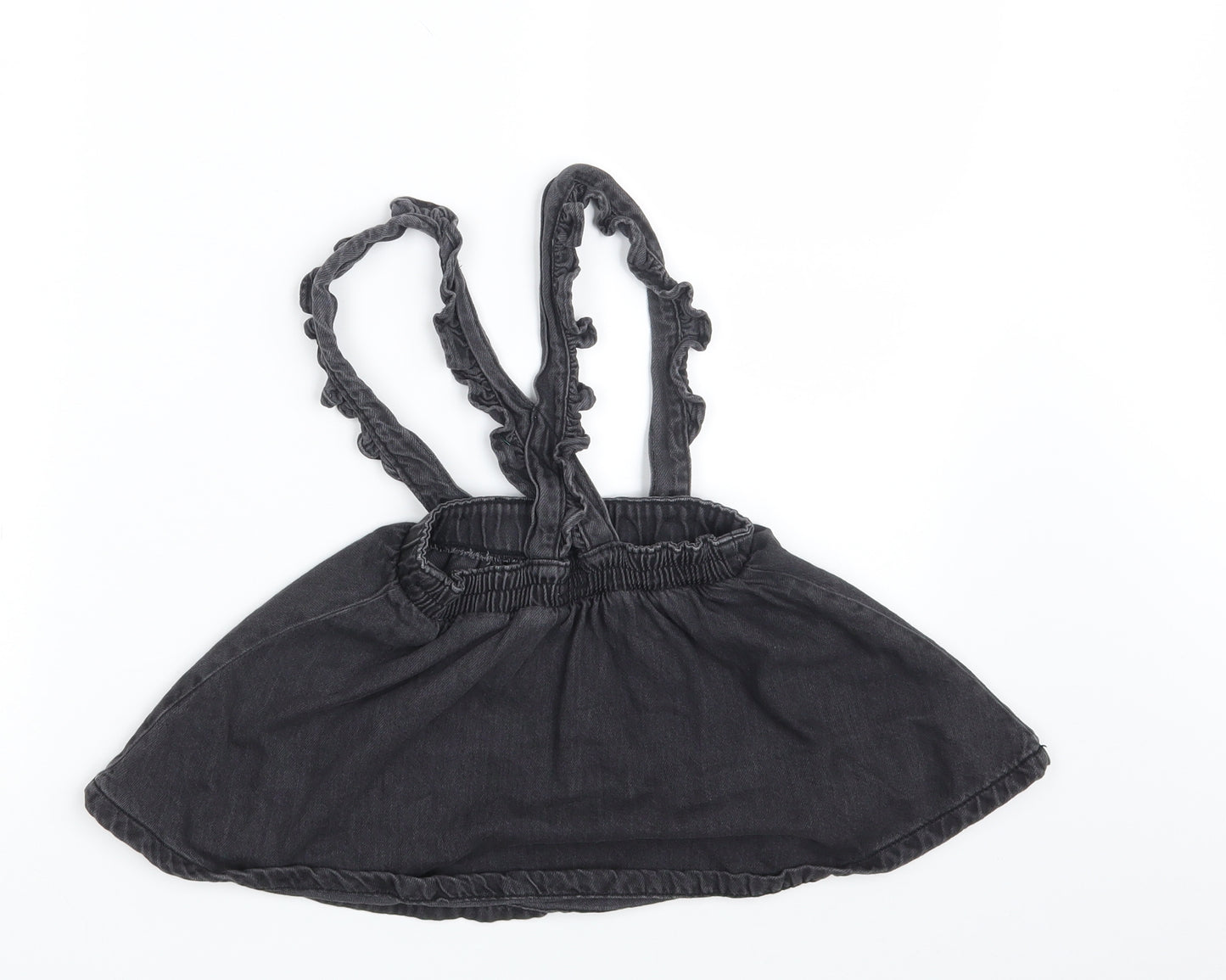 F&F Girls Black  Denim Pinafore/Dungaree Dress  Size 3-4 Years