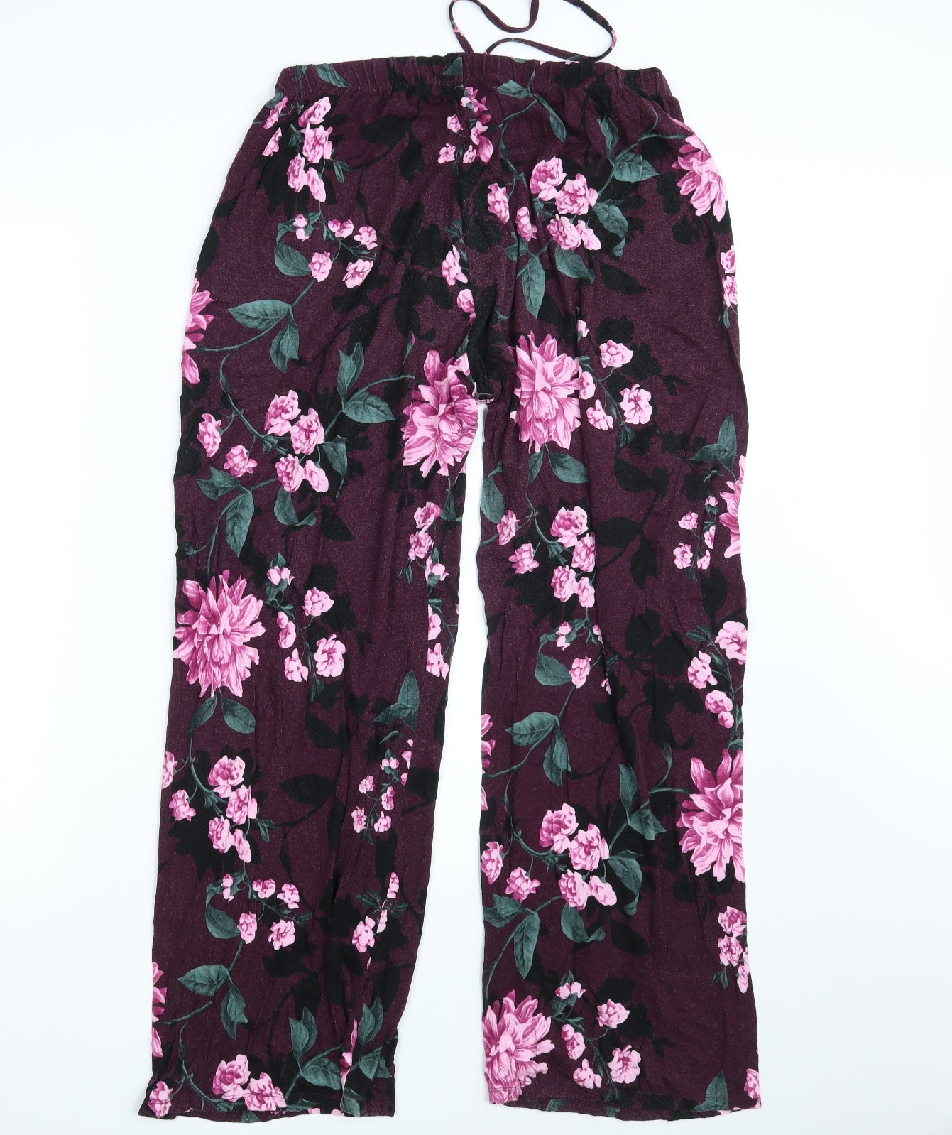 F&F Womens Purple Floral  Sweatpants Trousers Size 16 L28 in