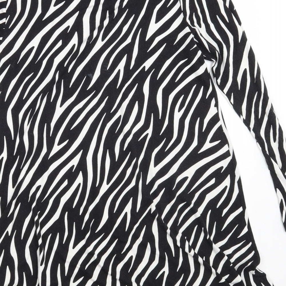 F&F Womens Black Animal Print  A-Line  Size 12