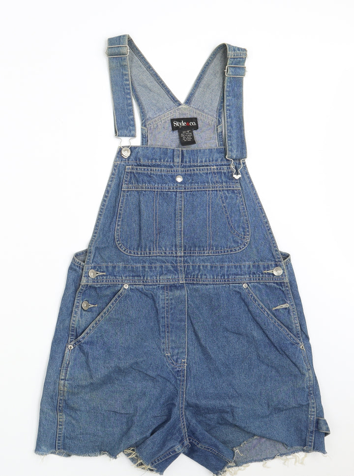 Style & Co. Womens Blue Denim Pinafore/Dungaree Dress Size 6