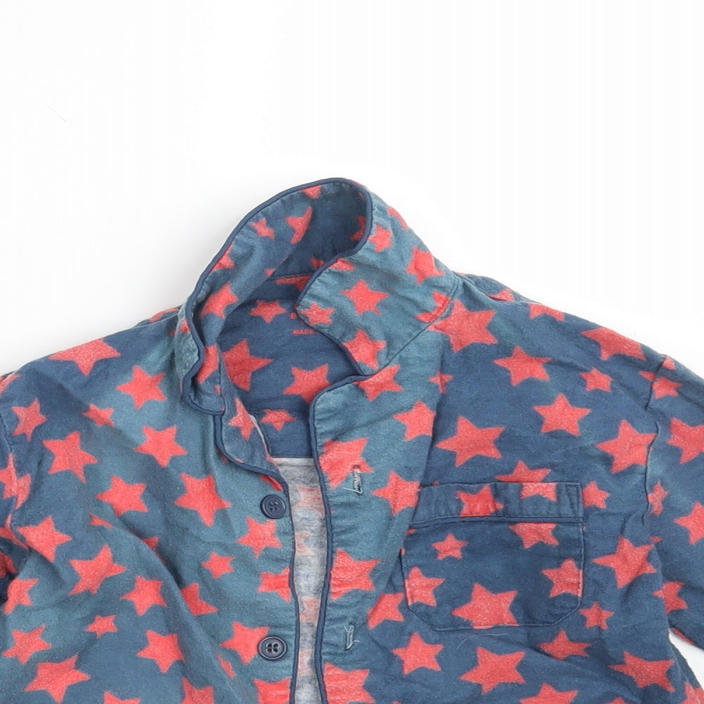 Primark Boys Blue Geometric   Pyjama Top Size 7-8 Years