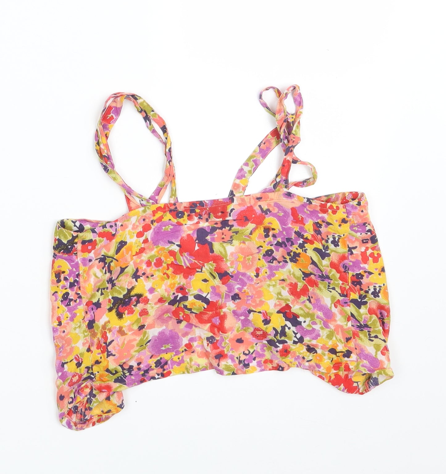 Topshop Womens Multicoloured Floral  Cropped Tank Size 8