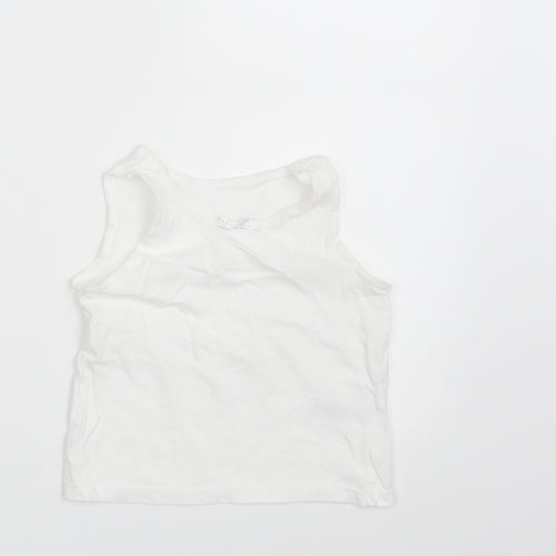Primark Girls White   Basic Tank Size 4-5 Years