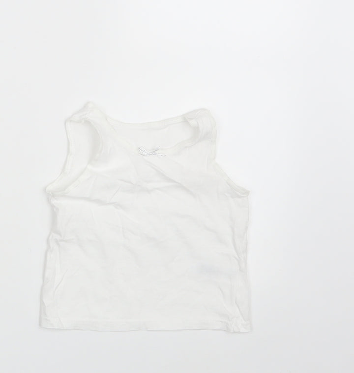 Primark Girls White   Basic Tank Size 4-5 Years
