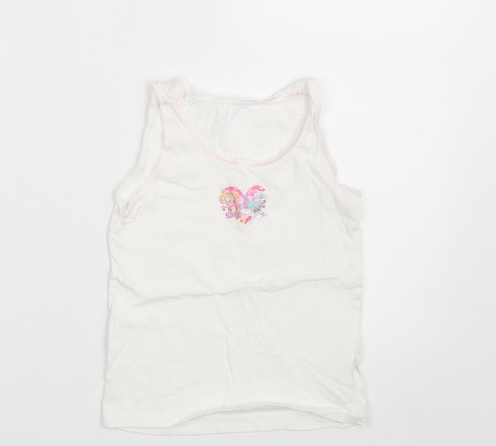 Preworn Girls White Camisole Tank Size 4-5 Years