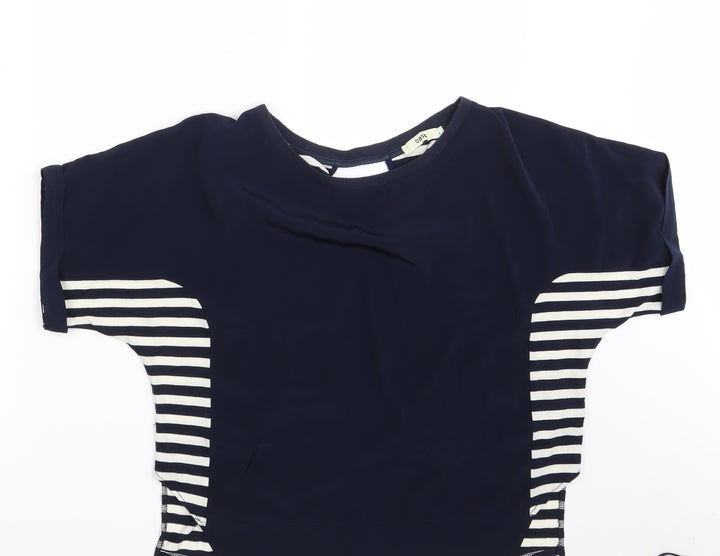 Oasis Womens Blue Striped Basic T-Shirt Size S