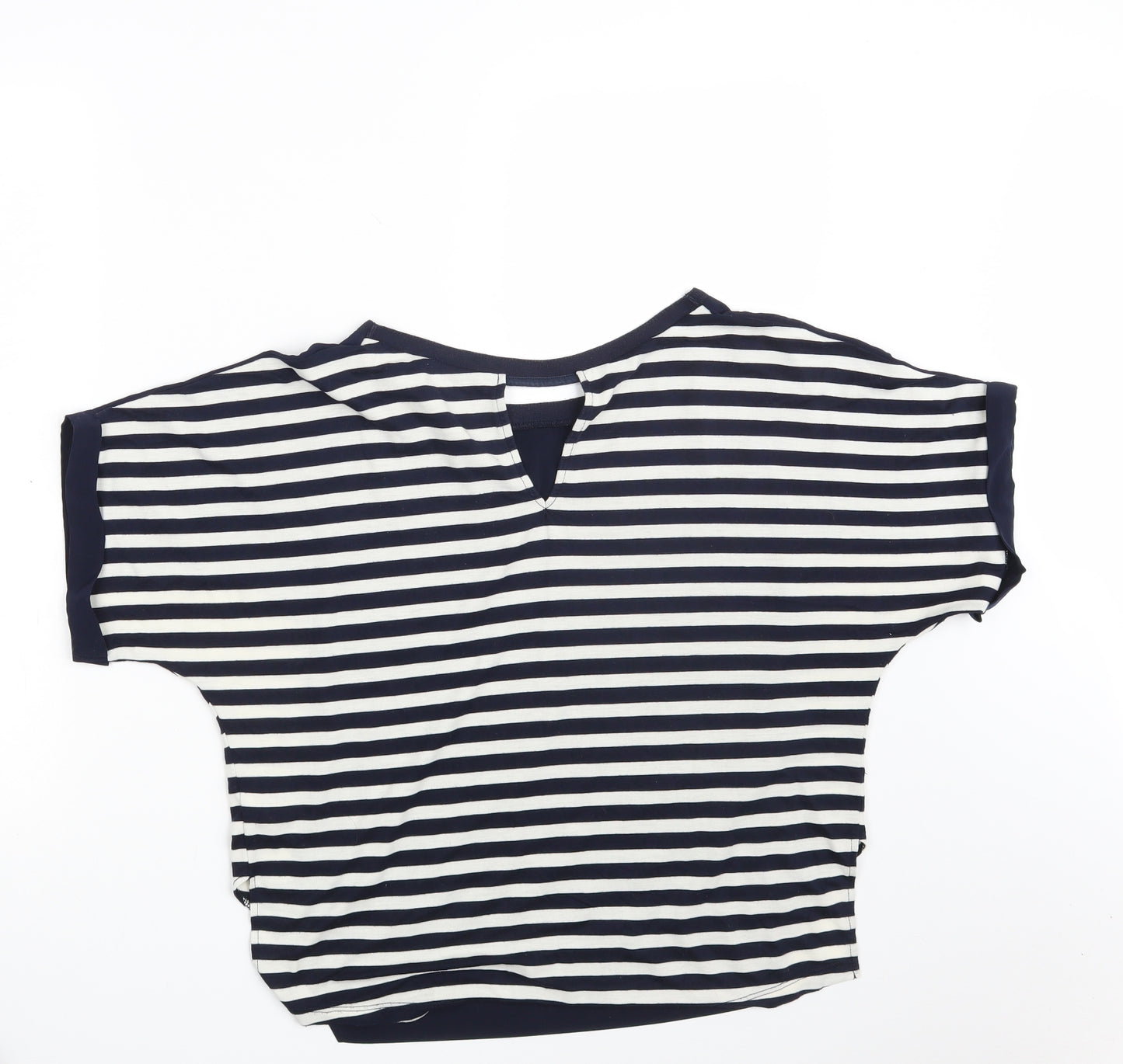Oasis Womens Blue Striped  Basic T-Shirt Size S
