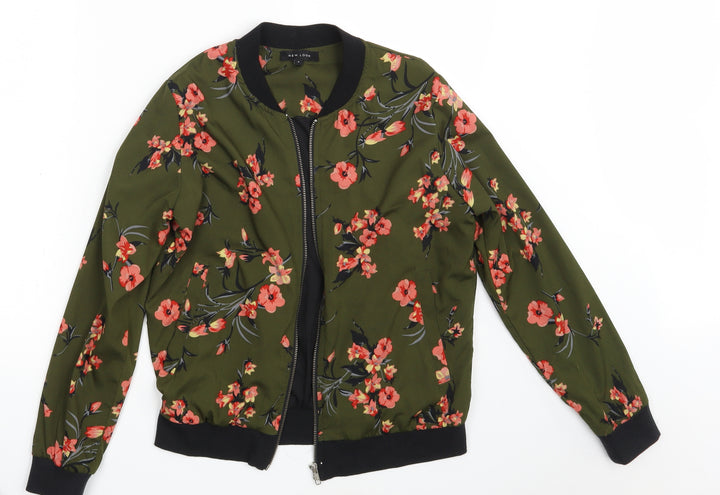 New Look Womens Green Floral  Jacket  Size 8