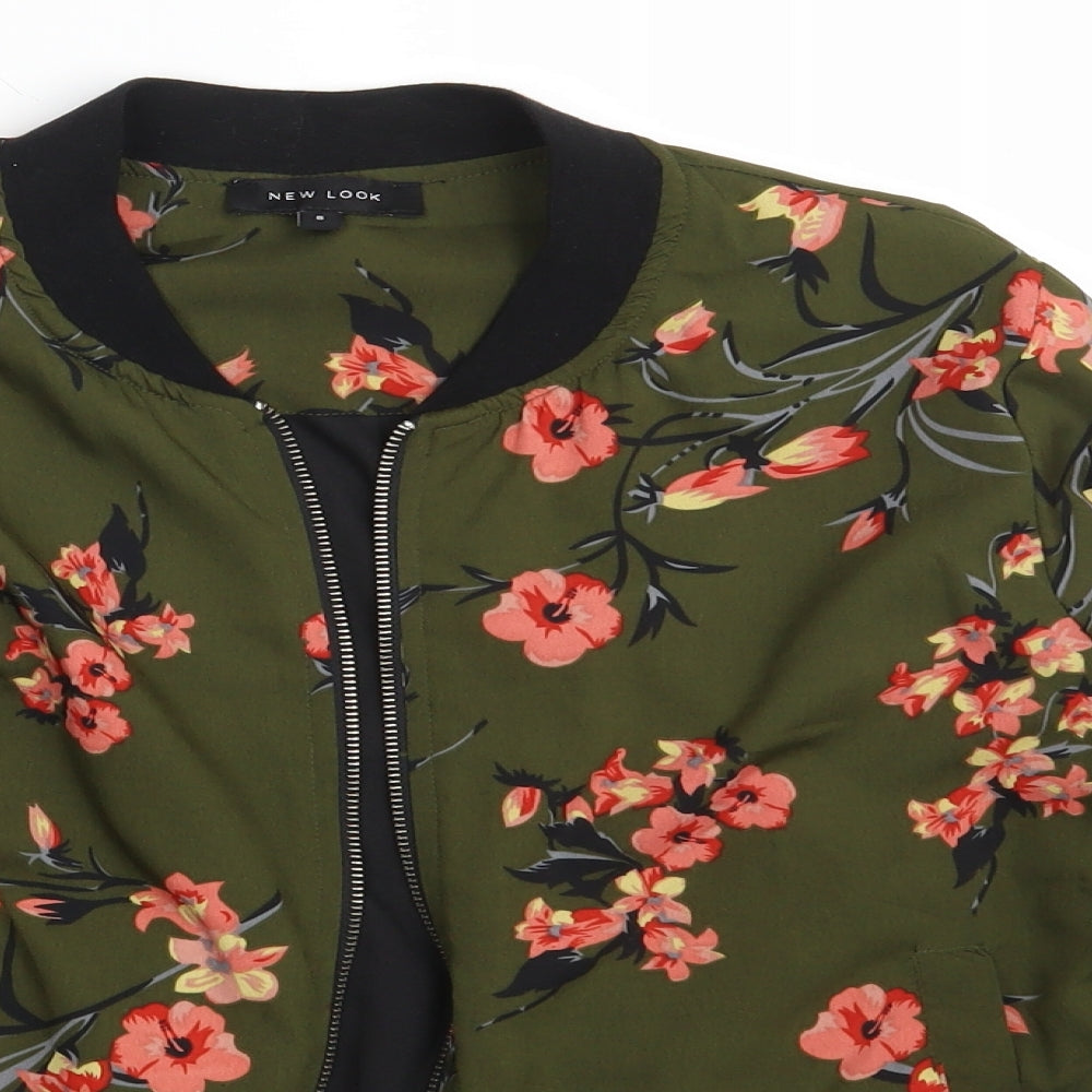 New Look Womens Green Floral  Jacket  Size 8