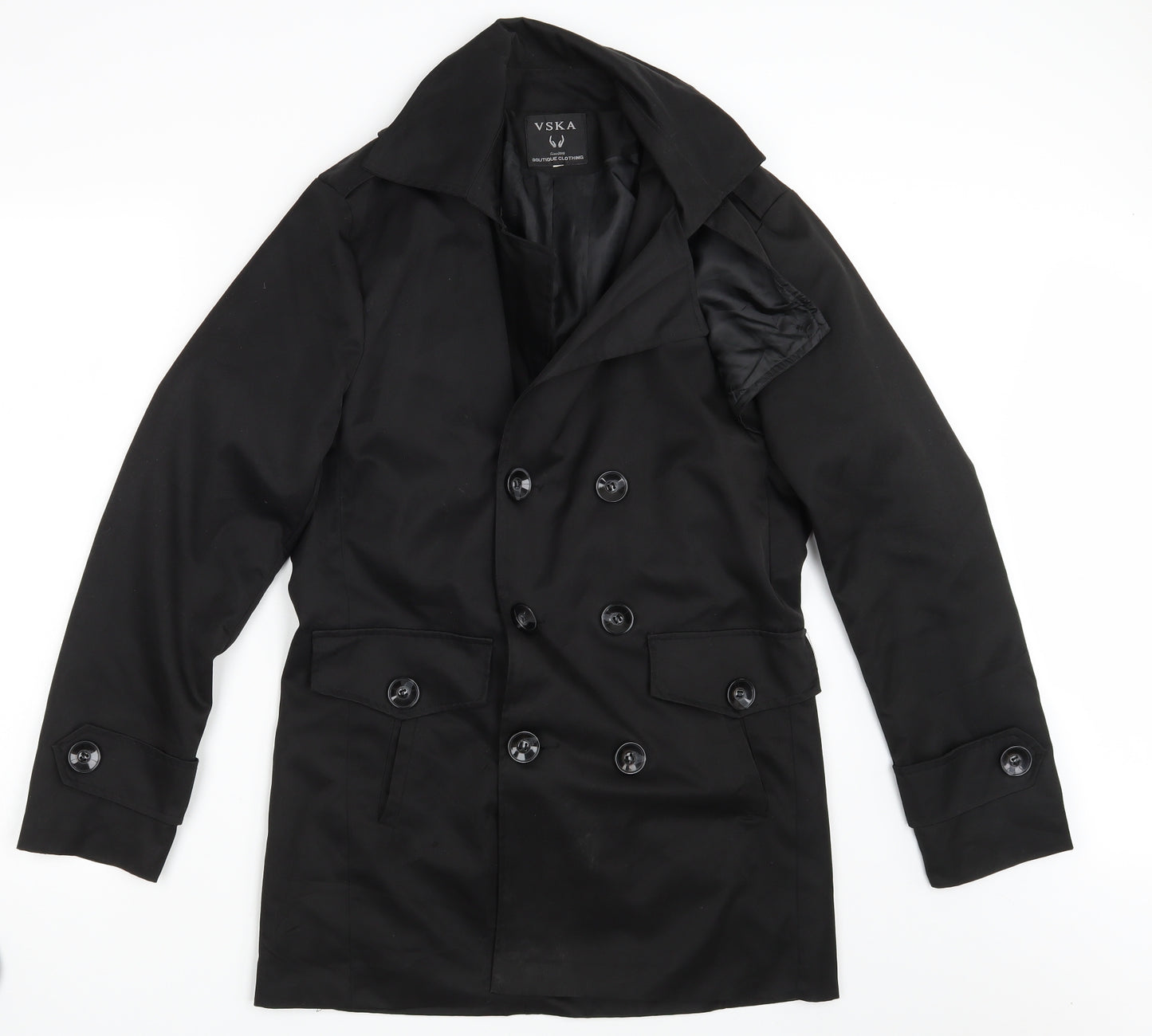 VSKa Womens Black   Overcoat Coat One Size