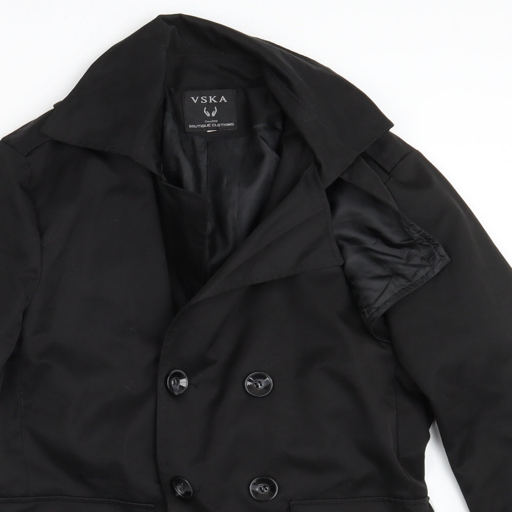 VSKa Womens Black   Overcoat Coat One Size