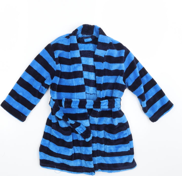 George Boys Blue Striped   Robe Size 3-4 Years