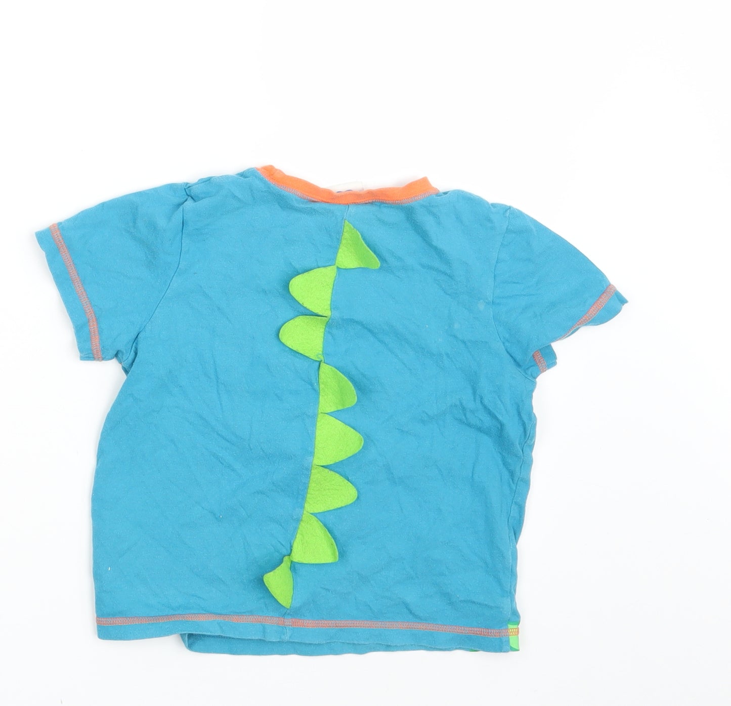 BHS Girls Blue   Basic T-Shirt Size 3-4 Years  - Dinasaur