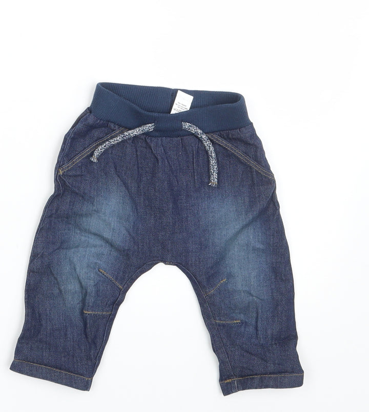 George Baby Blue Sweatpants Jeans Size 0-3 Months - Waist 14in; Inside leg 7in