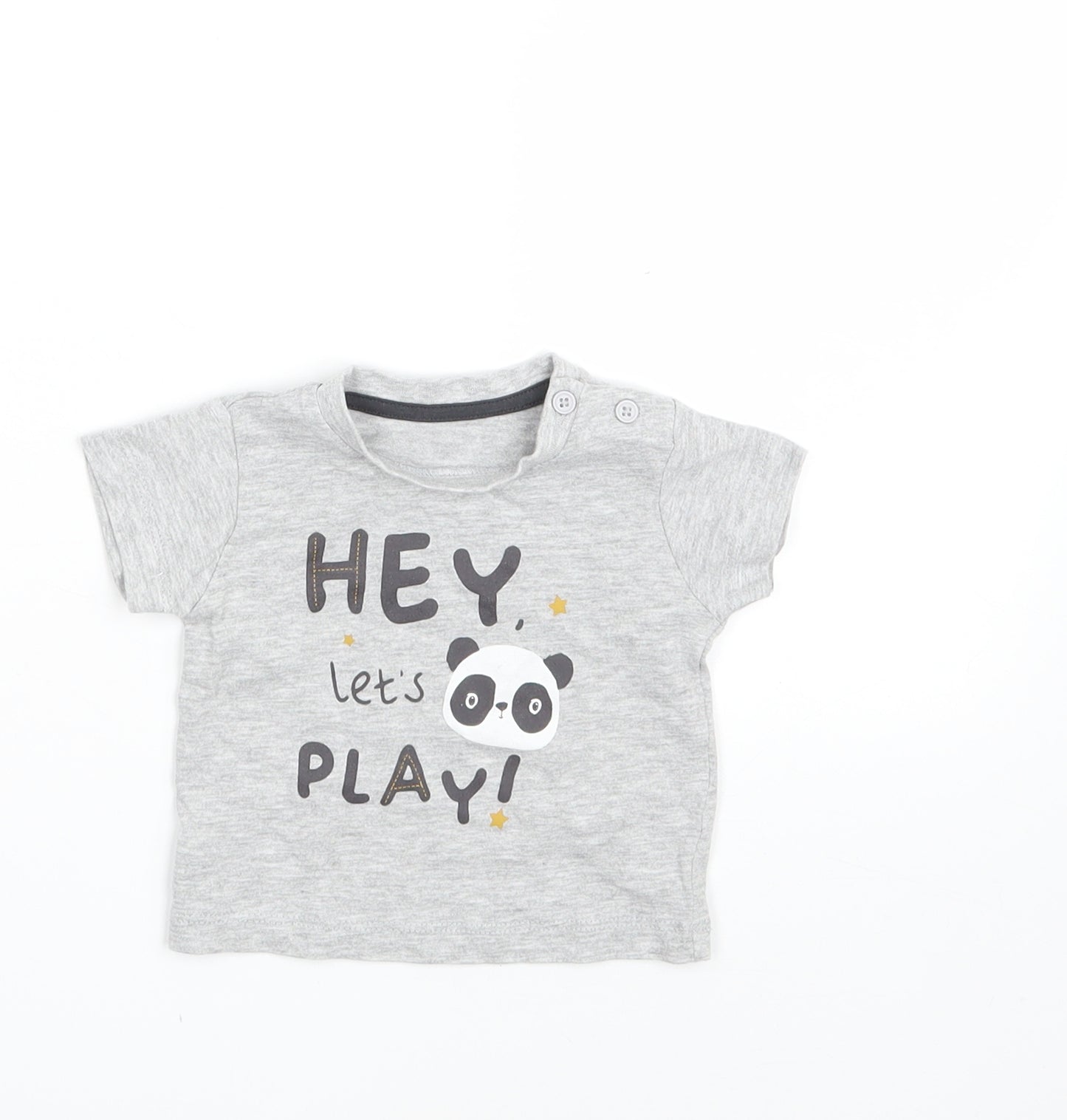Matalan Baby Grey   Basic T-Shirt Size 0-3 Months