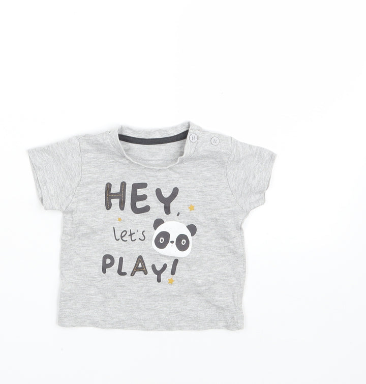 Matalan Baby Grey   Basic T-Shirt Size 0-3 Months