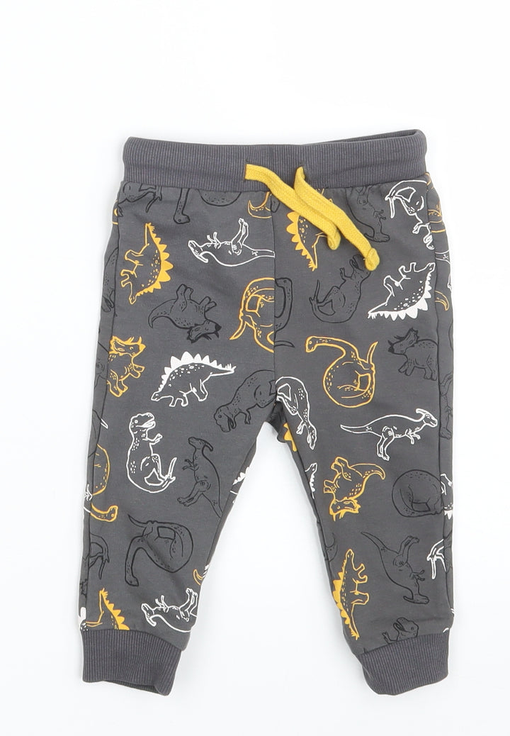 So Cute Baby Grey Animal Print Jogger Leggings Size 6-9 Months - Waist 16in; Inside leg 9in