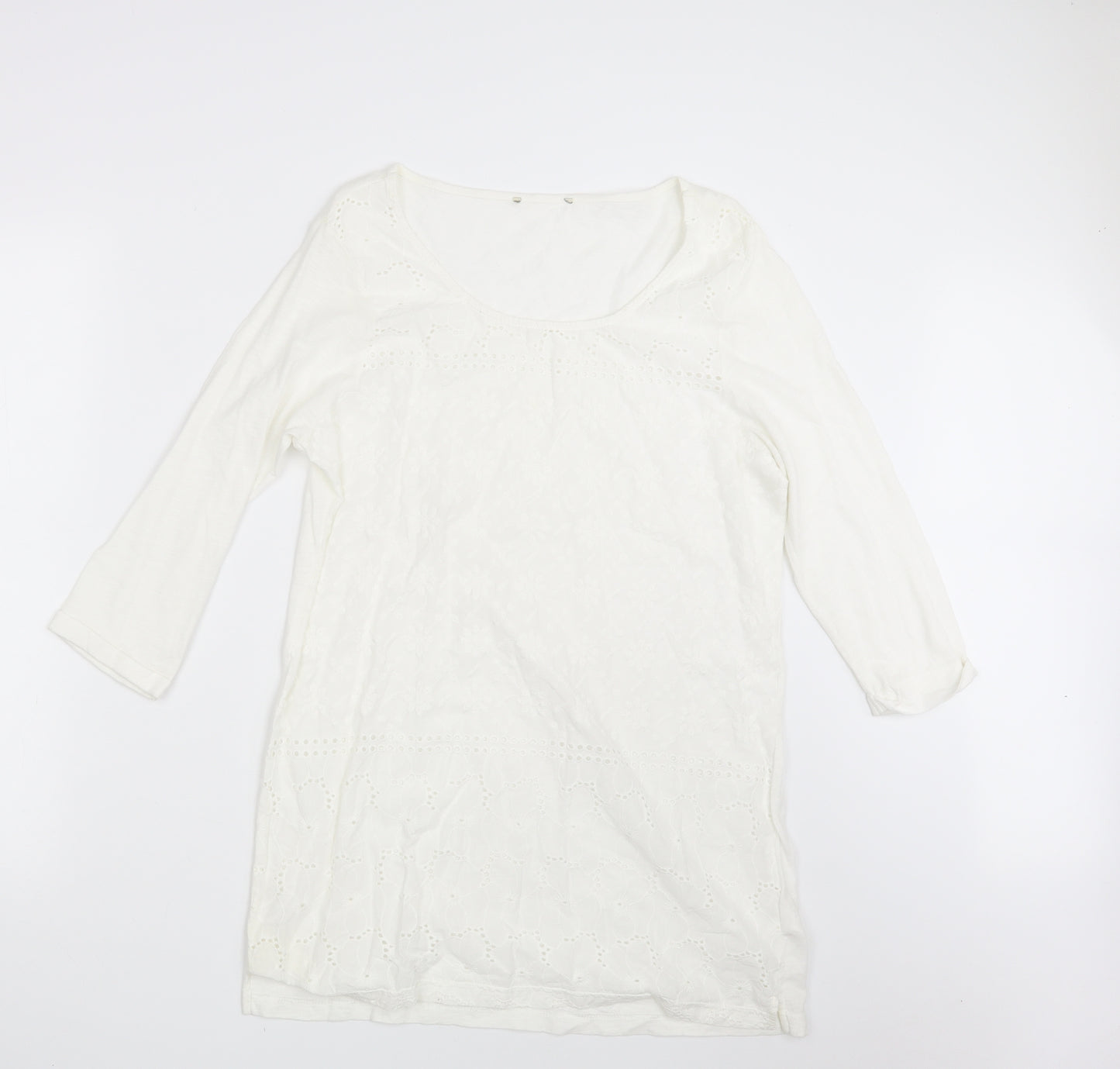 Matalan Womens White Floral  T-Shirt Dress  Size 14