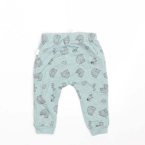 Rabbit & Bear Baby Green Animal Print  Jogger Leggings Size 6-9 Months  - Waist 16in; Inside  leg 8in