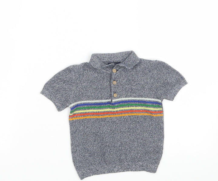NEXT Boys Blue Striped Basic Polo Size 6-9 Months