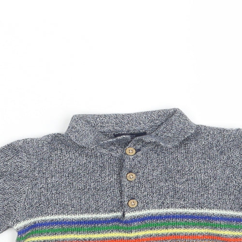NEXT Boys Blue Striped  Basic Polo Size 6-9 Months