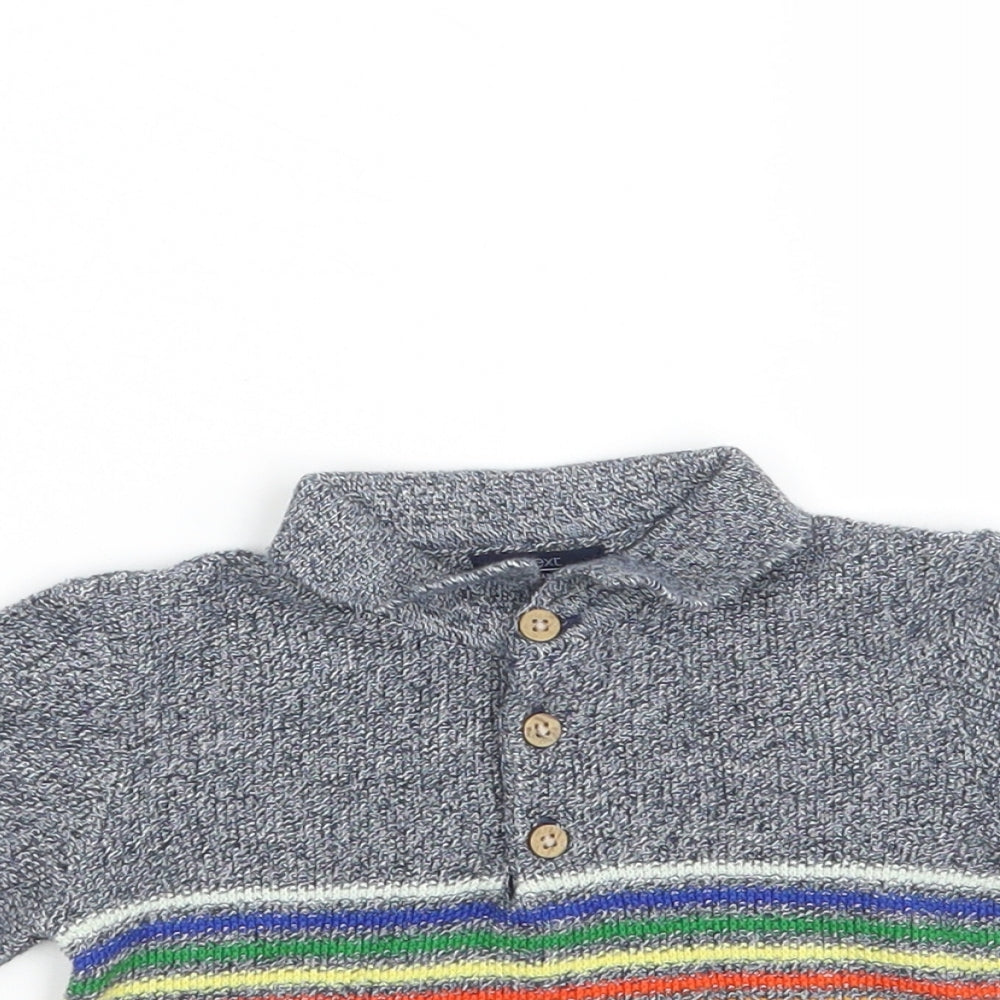 NEXT Boys Blue Striped  Basic Polo Size 6-9 Months
