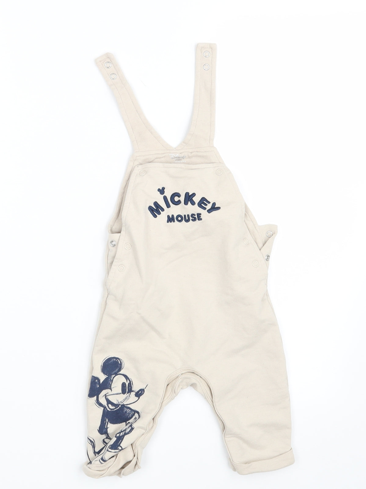 Primark Baby Beige Animal Print  Pinafore/Dungaree Dress  Size 6-9 Months  - Inside Leg 7 Inches