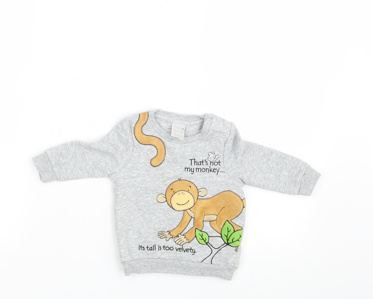 That's Not My... Baby Grey Animal Print  Pullover Jumper Size 0-3 Months