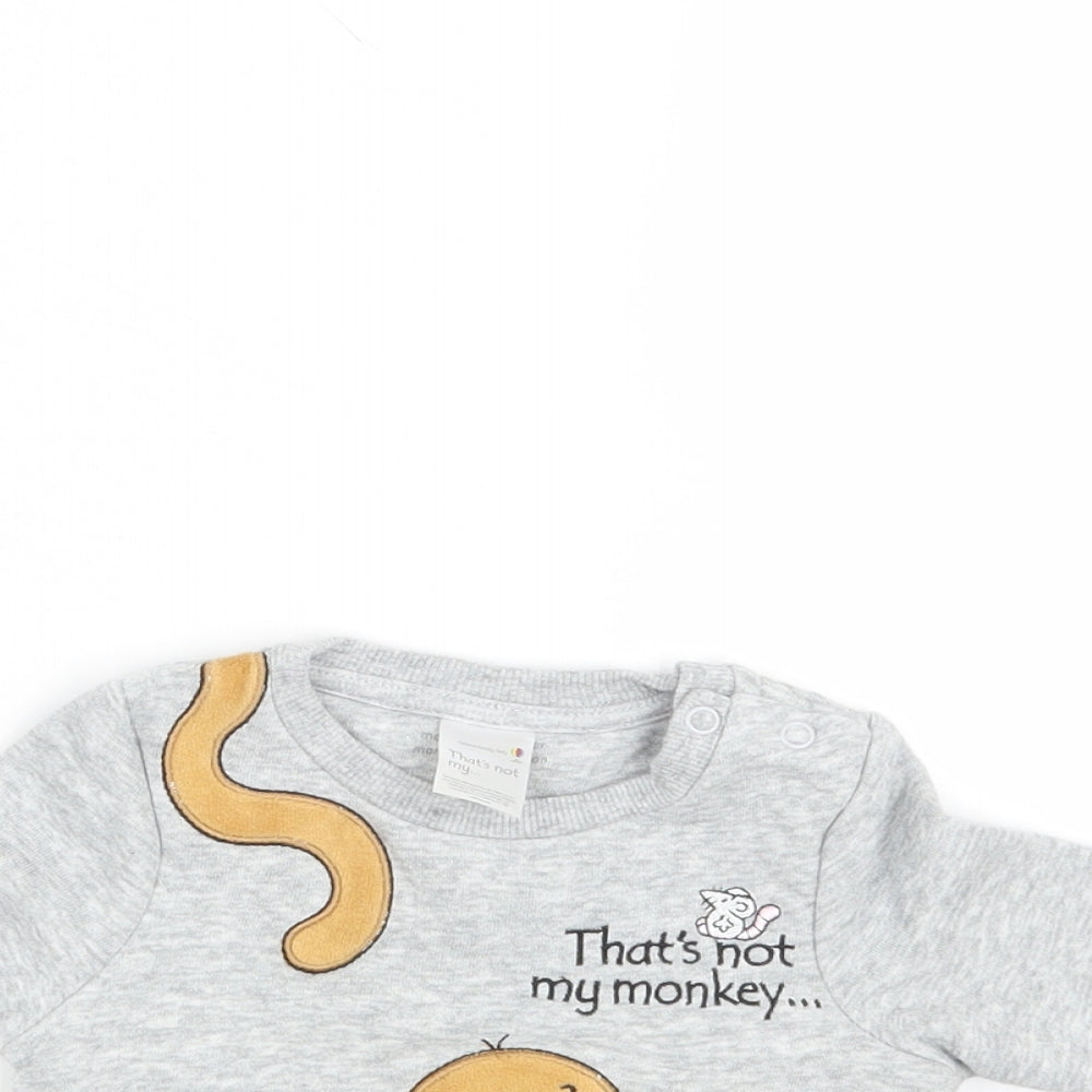 That's Not My... Baby Grey Animal Print  Pullover Jumper Size 0-3 Months