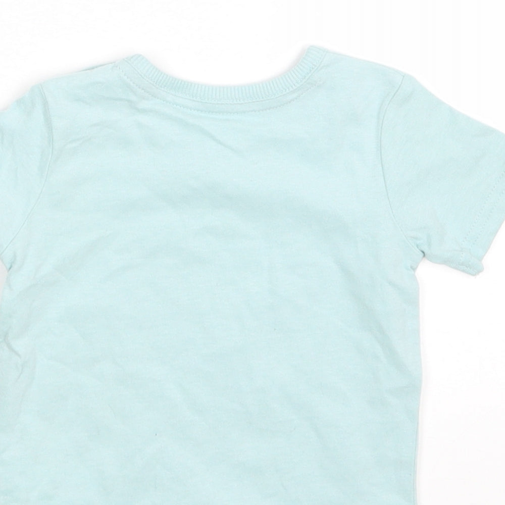 George Baby Blue Animal Print  Basic T-Shirt Size 3-6 Months
