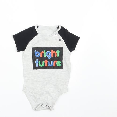 Pep & Co. Baby Grey Colourblock  Romper One-Piece Size 6-9 Months  - Bright Future