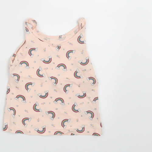 Primark Girls Pink Geometric  Camisole Tank Size 4-5 Years
