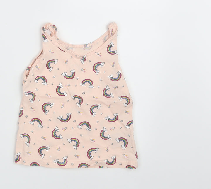 Primark Girls Pink Geometric  Camisole Tank Size 4-5 Years