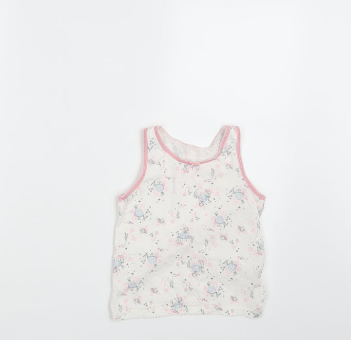 Nutmeg Girls White Floral  Camisole Tank Size 5-6 Years