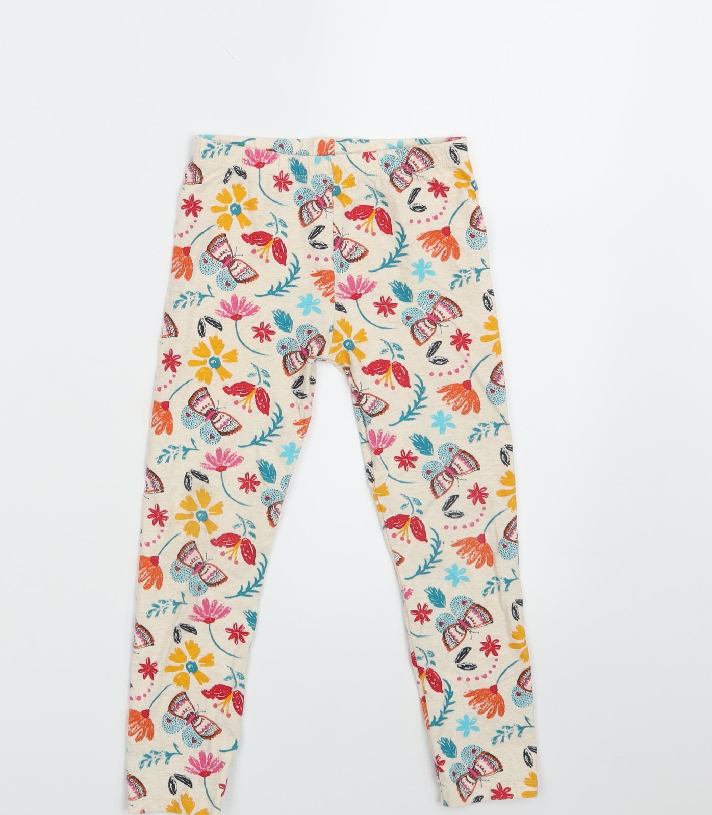 Nutmeg Girls Multicoloured Floral  Jegging Trousers Size 5-6 Years - Waist 18in; Inside  leg 16in