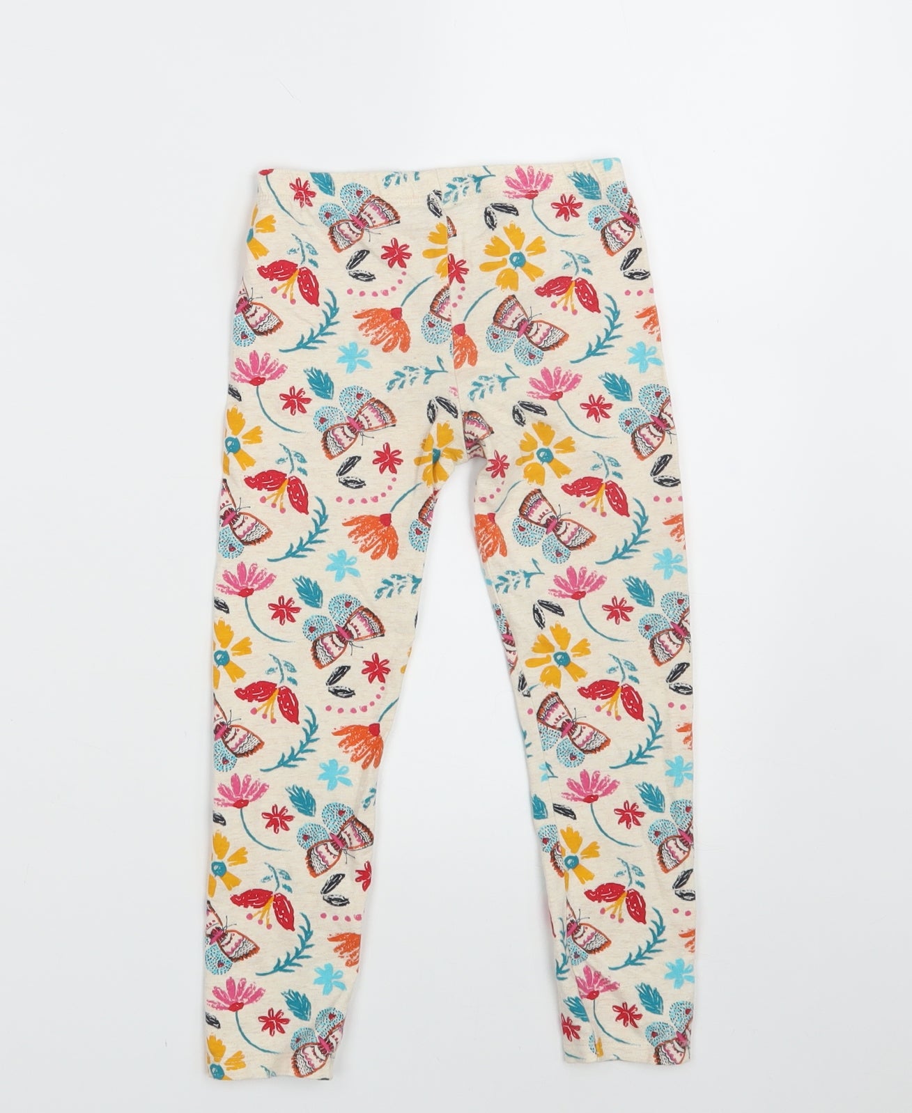 Nutmeg Girls Multicoloured Floral  Jegging Trousers Size 5-6 Years - Waist 18in; Inside  leg 16in